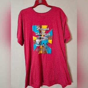 Skyward to Stairway Oversized Graphic Tee - Red - Large